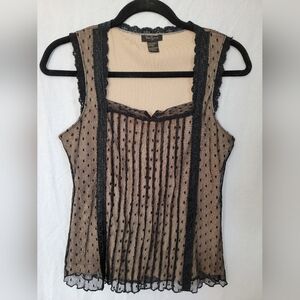 Forever 21 Black Lace/ Nude dress tank top size M